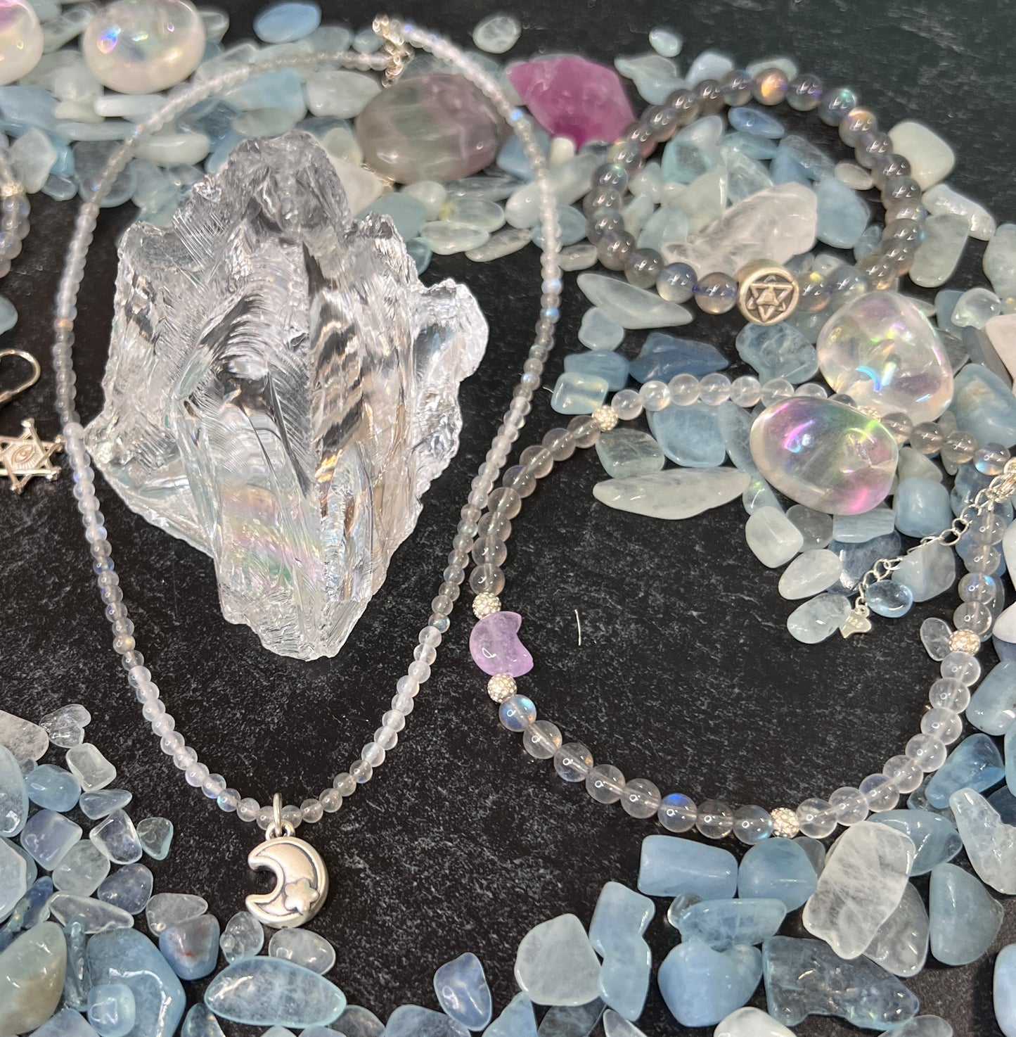 As Above, So Below Labradorite and Moonstone Women's Anklet