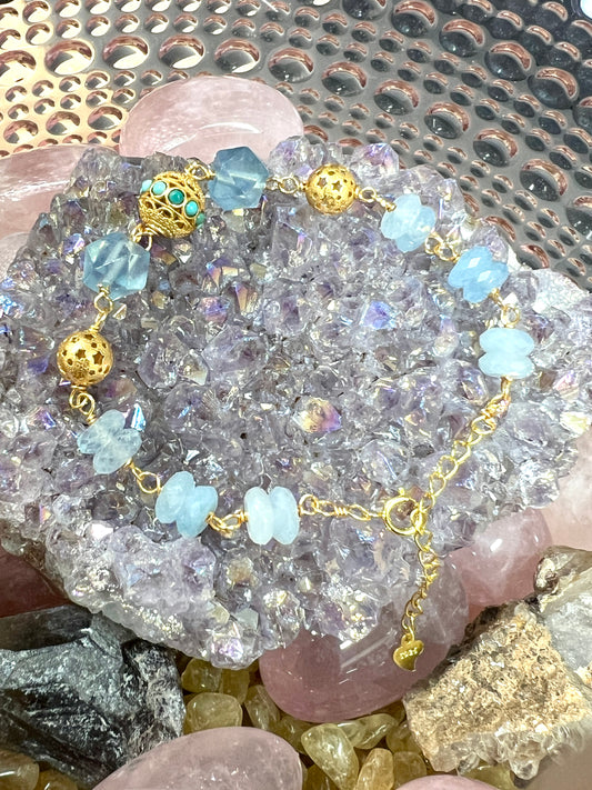 Desert Dream Bold Women's Bracelet - Aquamarine and Turquoise
