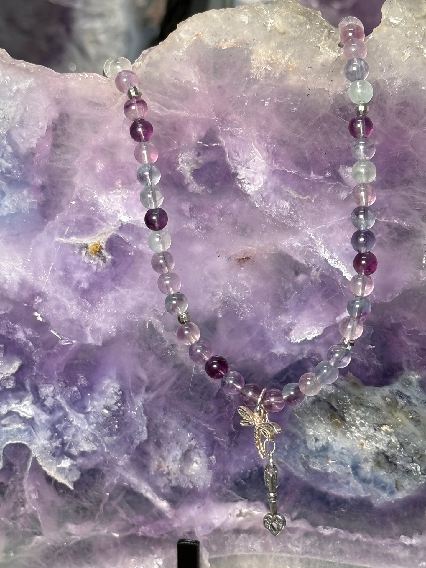 The Achiever Collection: Fluorite Dragonfly Necklace