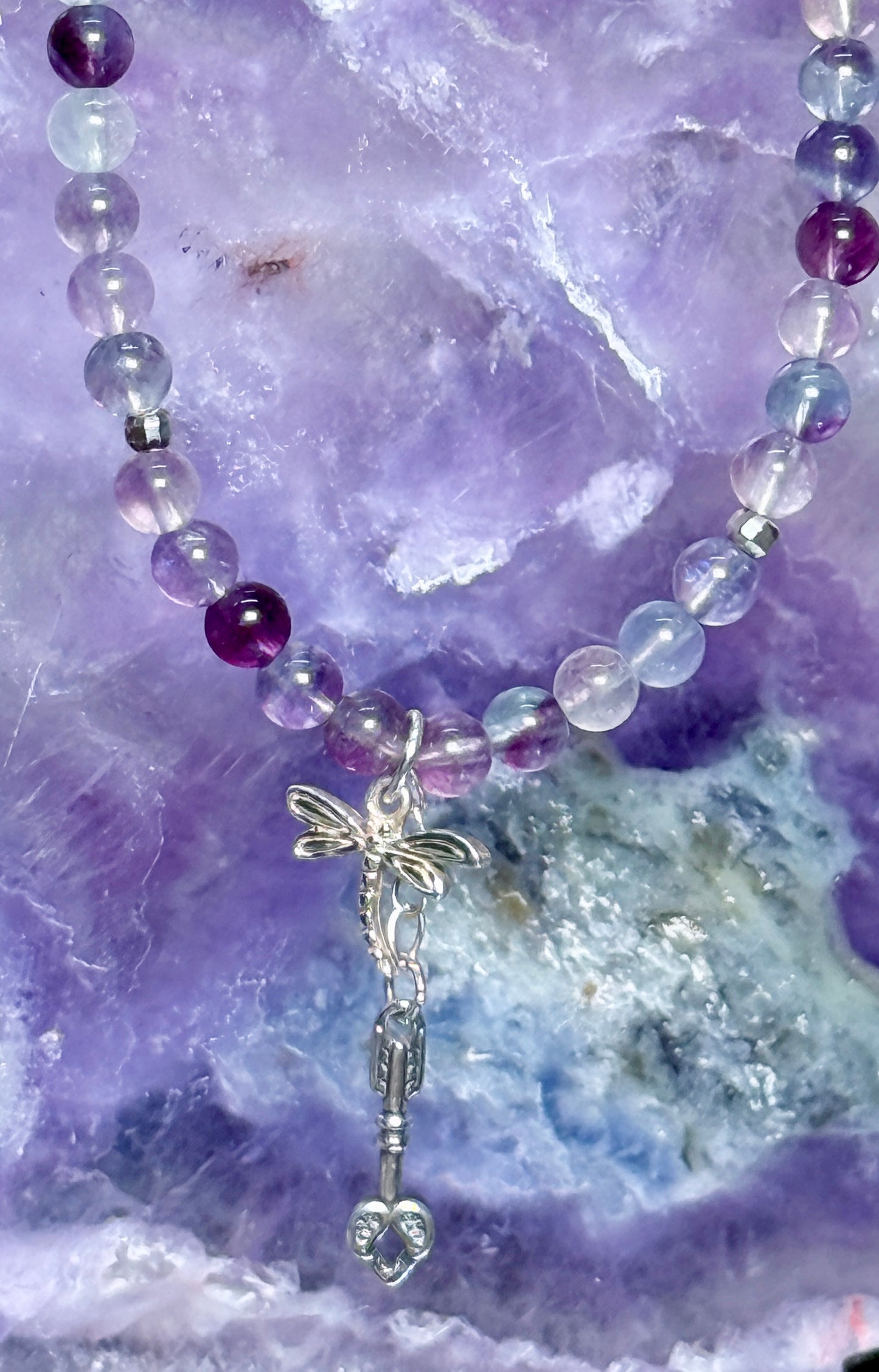 The Achiever Collection: Fluorite Dragonfly Necklace