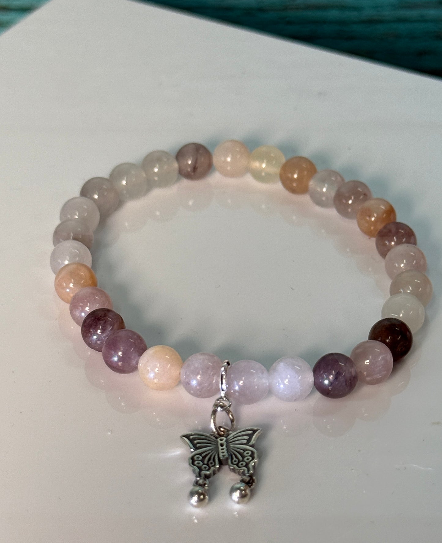 Gift Set: Purple Aventurine + 925 Silver Butterfly Charm