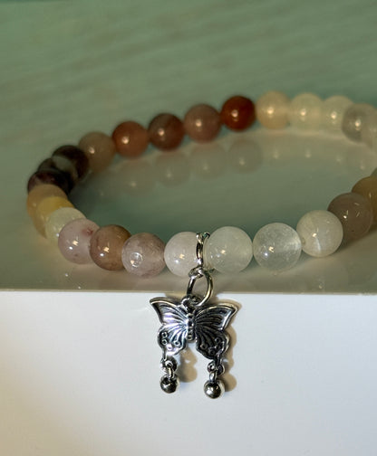 Gift Set: Purple Aventurine + 925 Silver Butterfly Charm