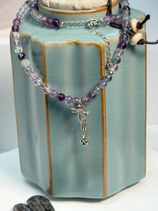 The Achiever Collection: Fluorite Dragonfly Necklace